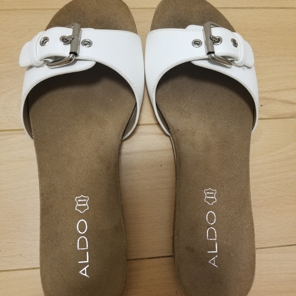 Aldo white women slip-on handles with buckle - wn7 - Picture 3 of 6